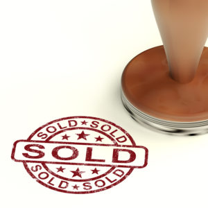 Sold Stamp Showing Selling Or Purchasing